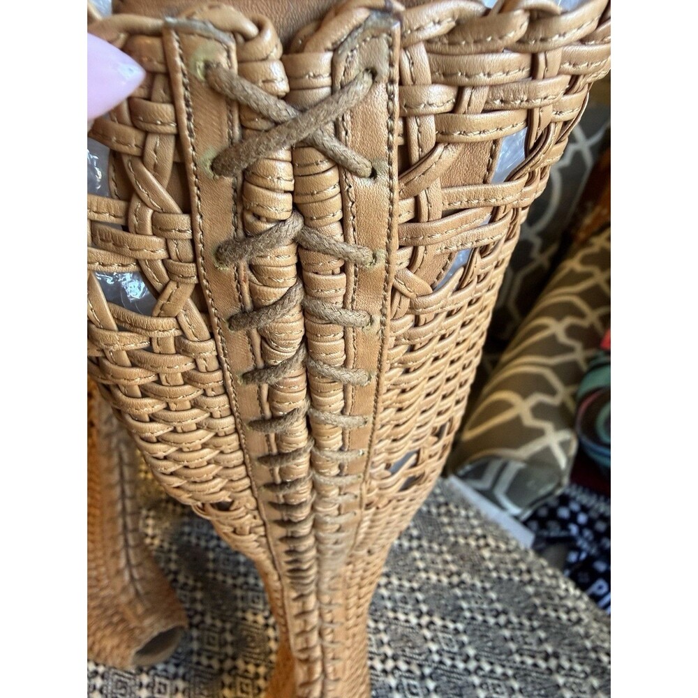 Runway Gucci gladiator leather brown heels shoes sandals size 38 - Picture 9 of 16